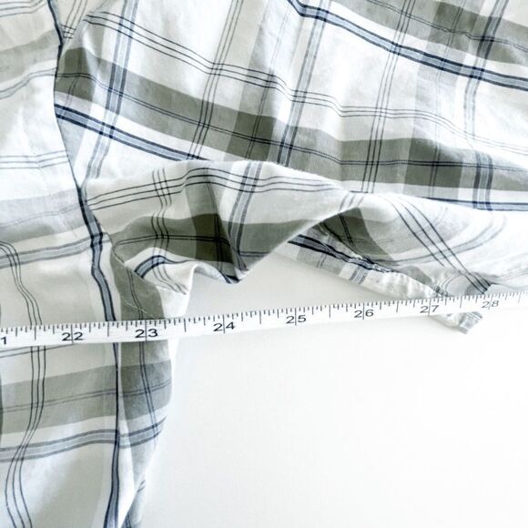 Arnold Palmer Mens Casual Button Down Shirt Plaid Short Sleeve Green Medium - Picture 6 of 7